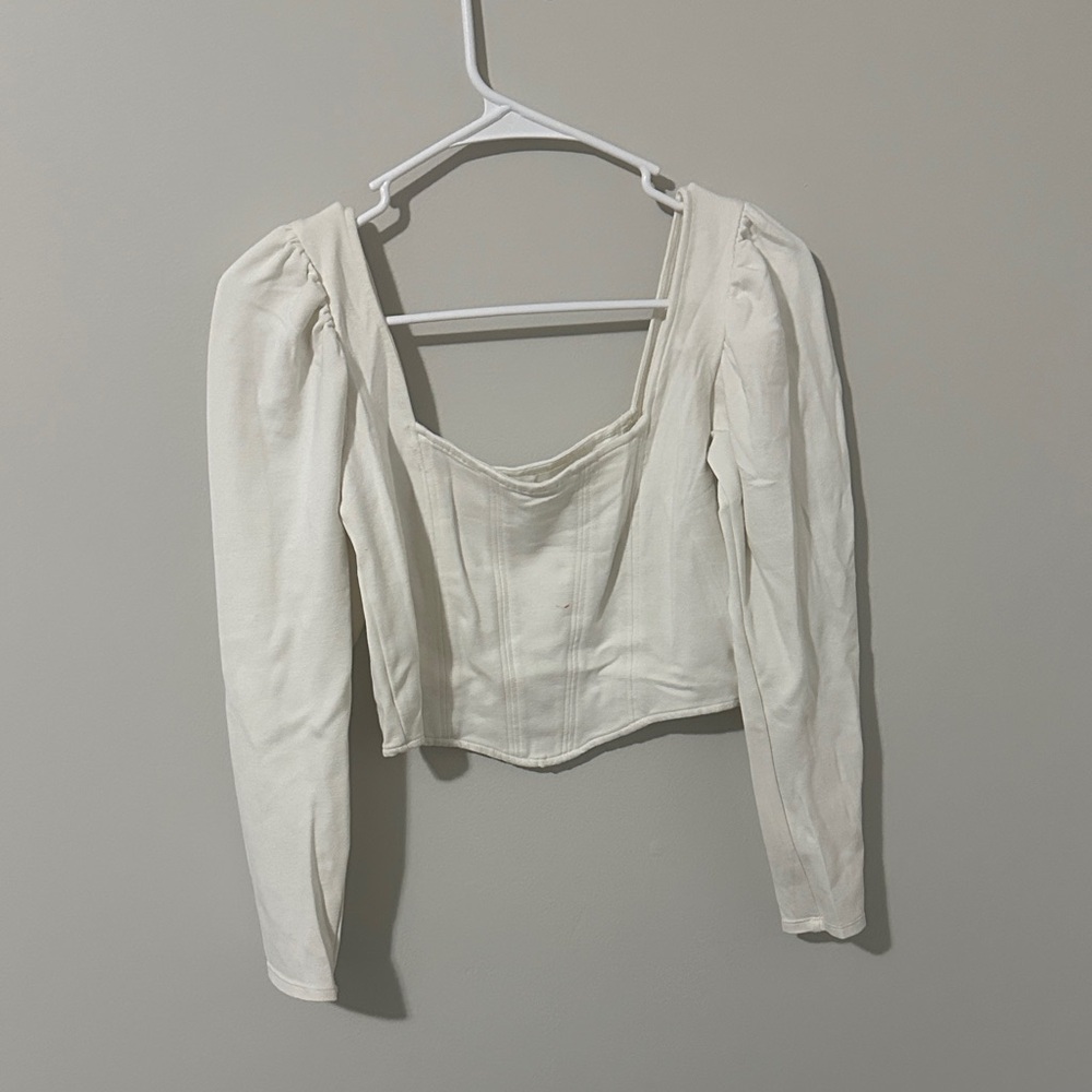 H&M Cream Long Sleeve Blouse